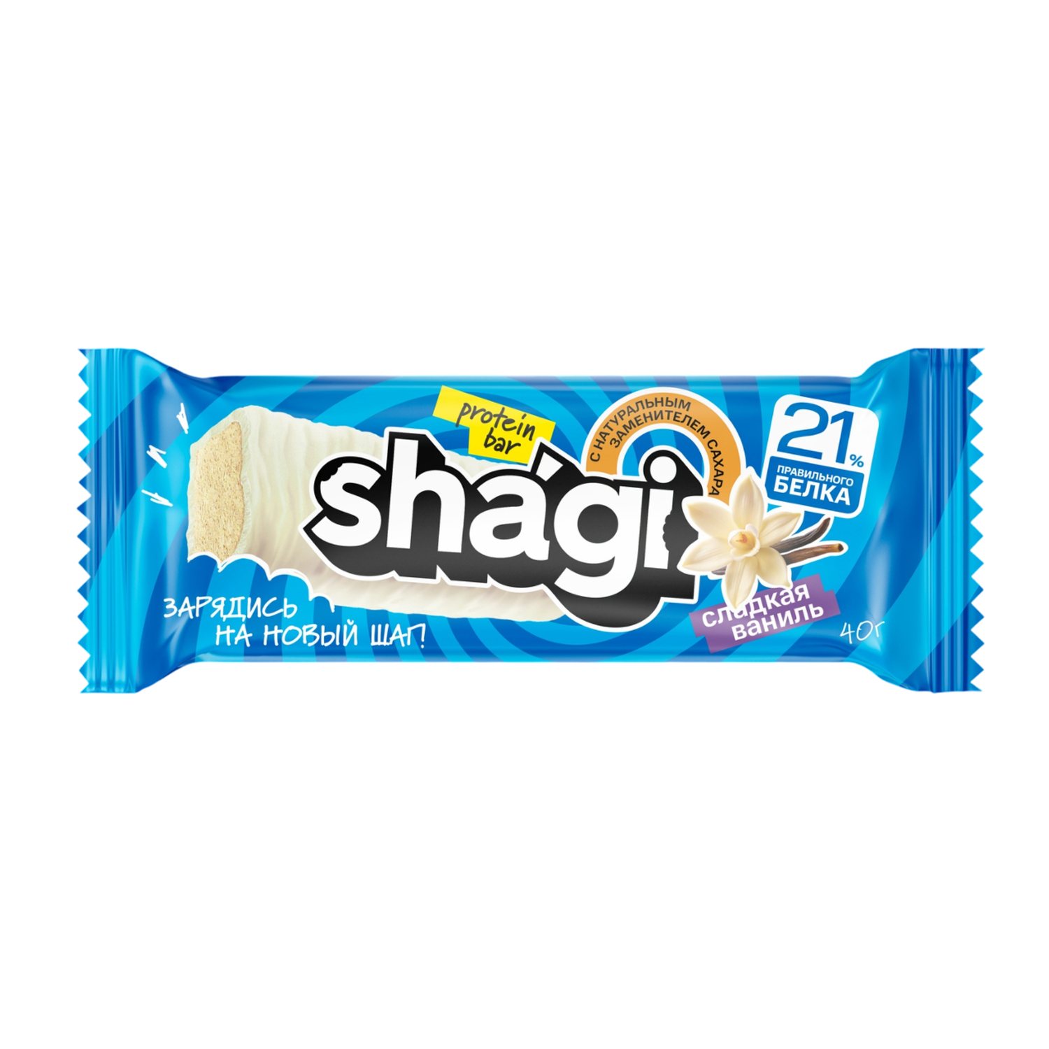 Батончик протеиновый ProteinRex Shagi Ваниль 21% 40г - фото 1
