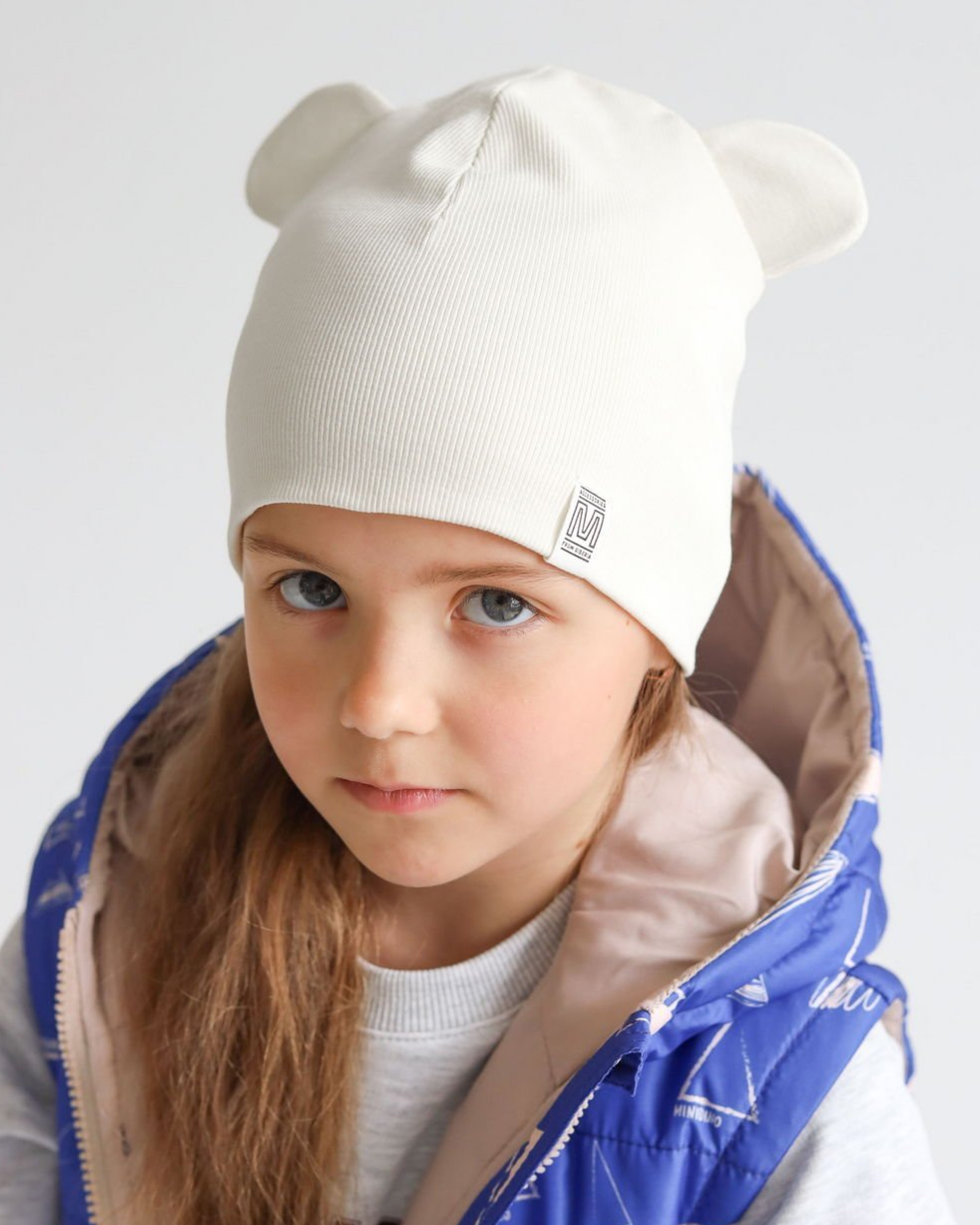 Шапка MINIDINO Т-ГУ-Ш008Шапка Уши 2.0 тофу - фото 1