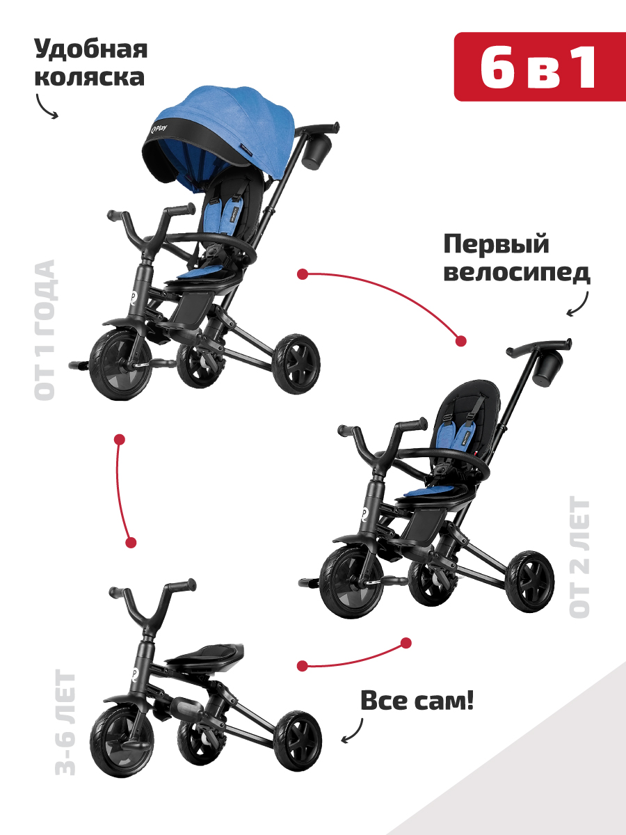 Трехколесный велосипед Q-Play 8 дюймов - фото 2