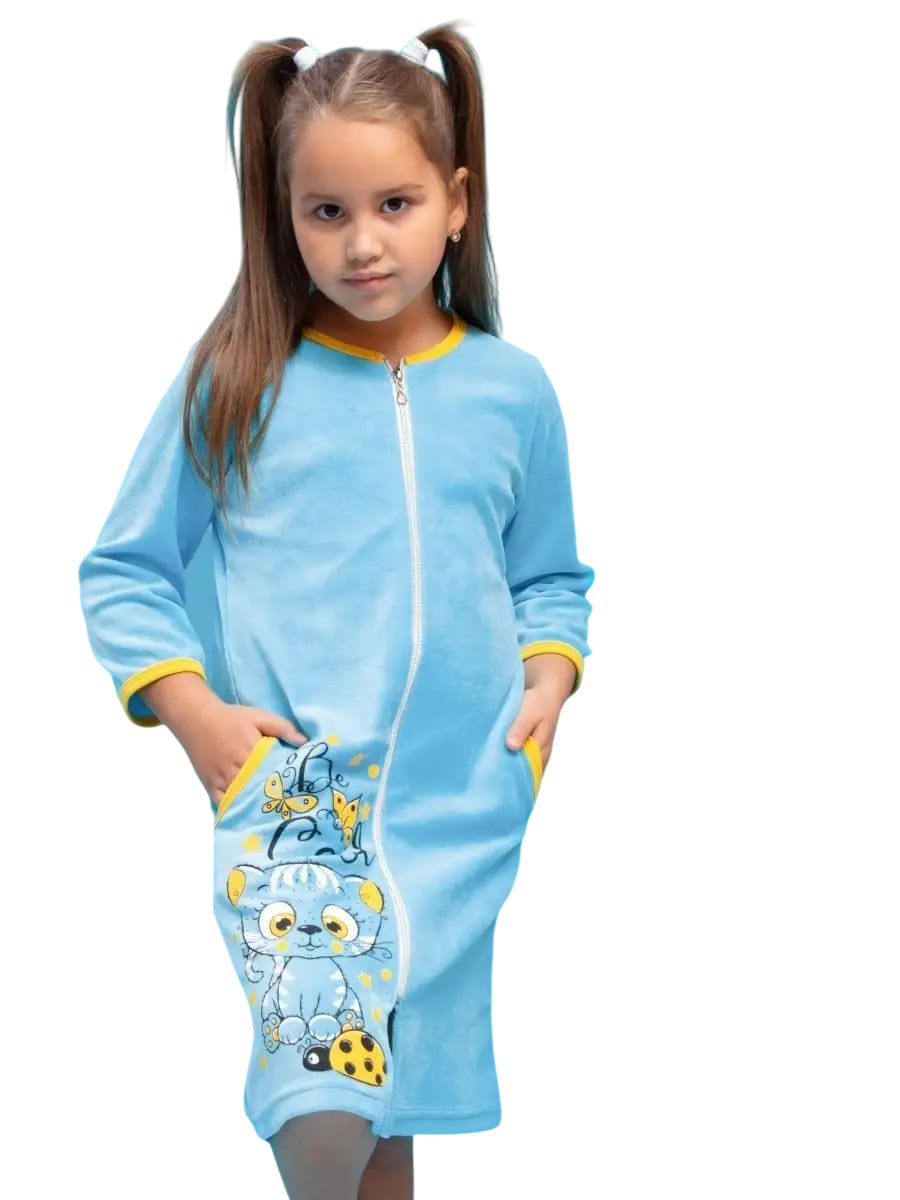 Халат TOTEMFOX 831В2F/голубойКотик - фото 1