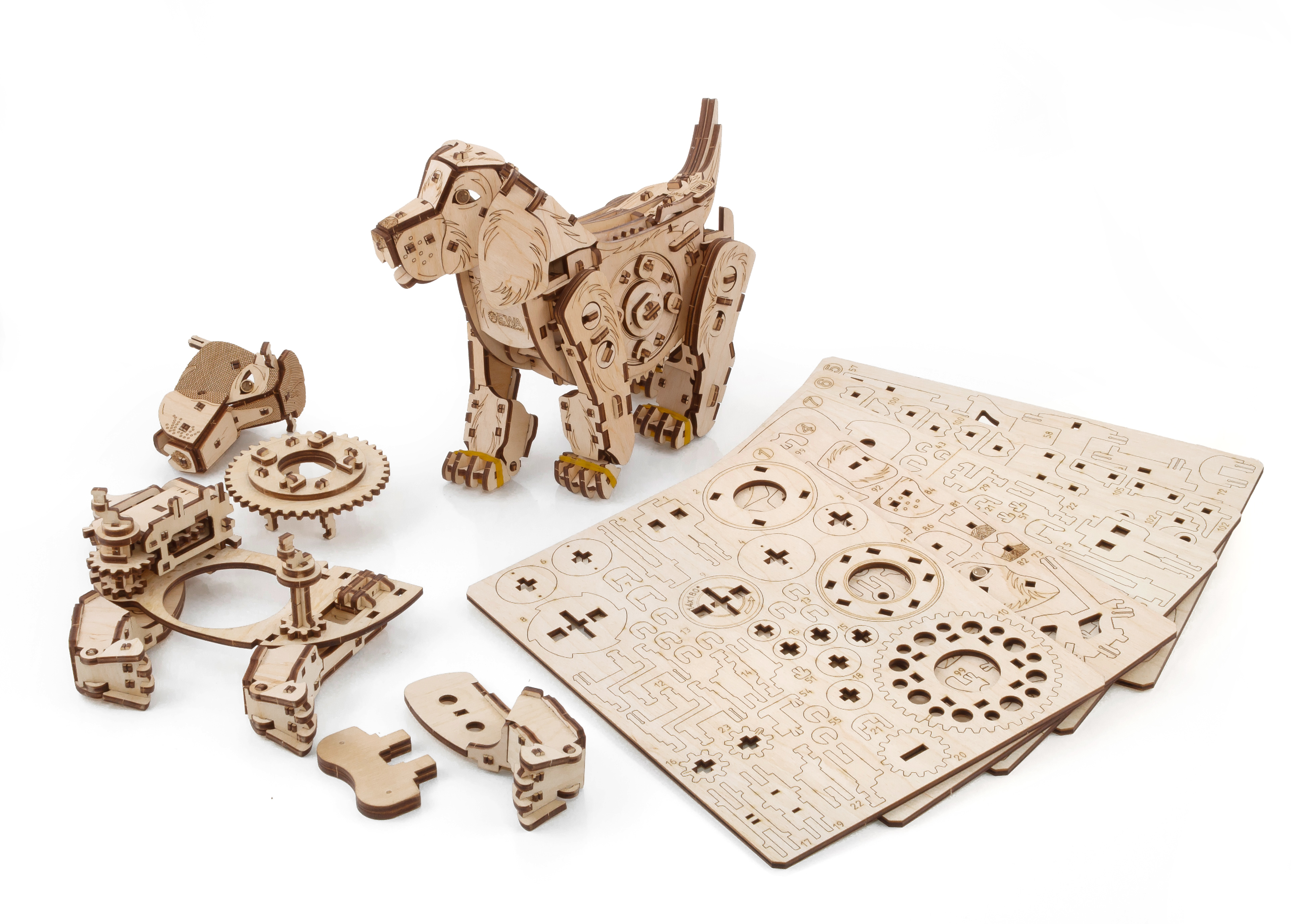 Конструктор Eco Wood Art Механический щенок Puppy деревянный - фото 17