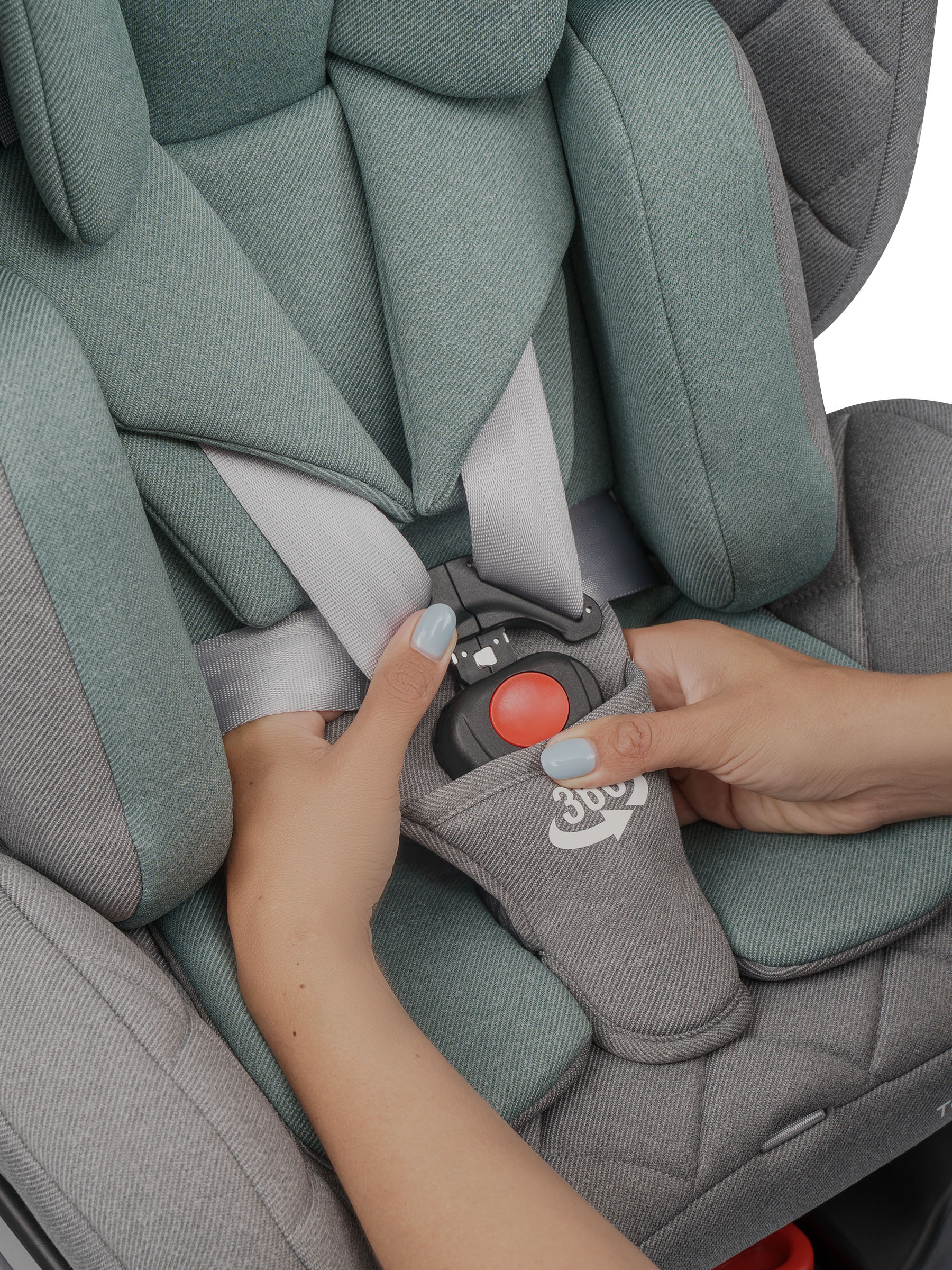 Автокресло Indigo Tourneo S серый-зеленый Isofix 0+/1/2/3 (0-36 кг) зеленый - фото 24