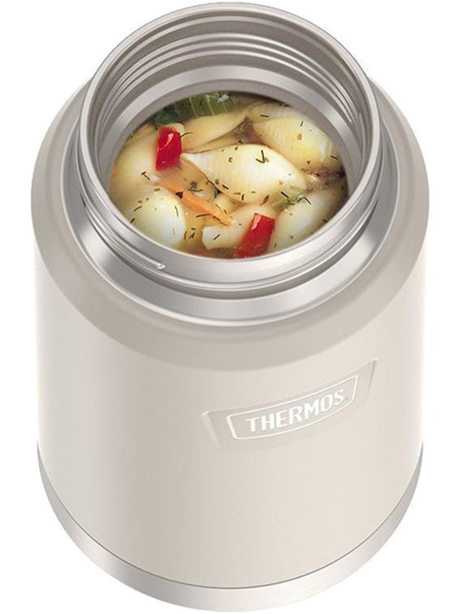Термос для еды супа 710 мл с ложкой THERMOS ICON-301 песочный – нержавеющая сталь герметичный тепло/холод 14/24 часа - фото 10