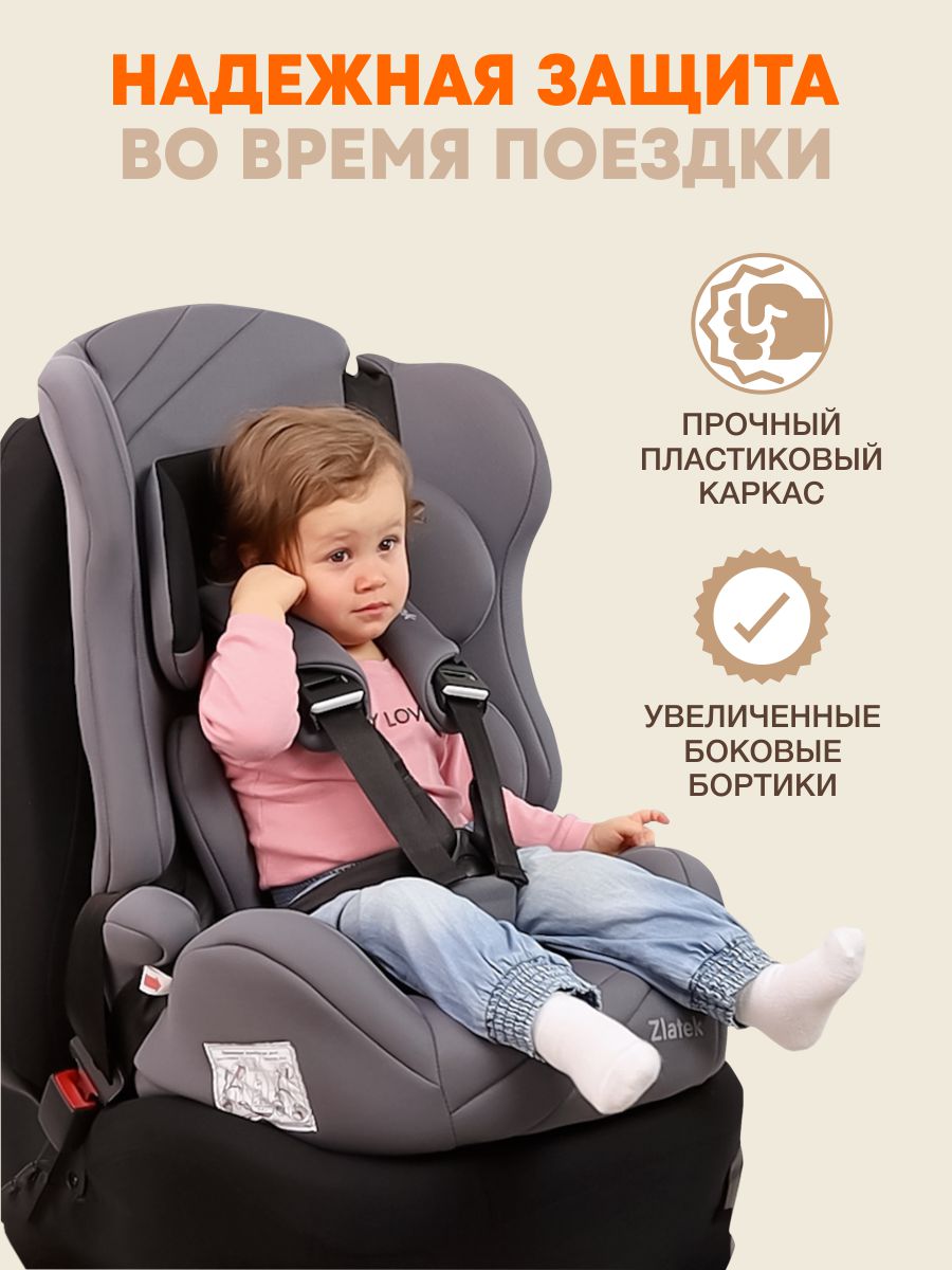Автокресло ZLATEK Atlantic lux 1/2/3 (9-36 кг) фиолетовый - фото 4