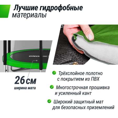 Батут каркасный Simple 10 ft UNIX line Green с внешней защитной сеткой общий диаметр 305 см до 140 кг
