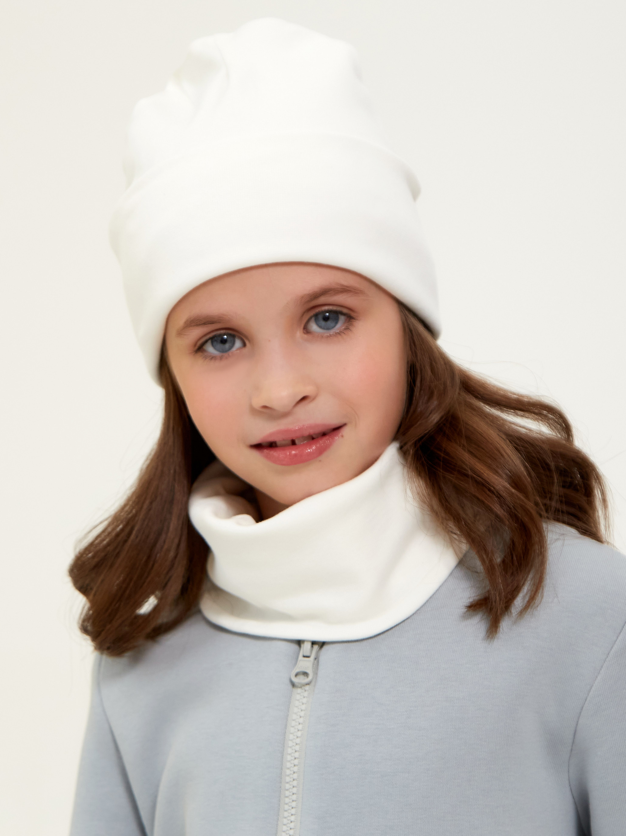 Шапка и снуд Веселый малыш 171/172/16/Молочный - фото 1