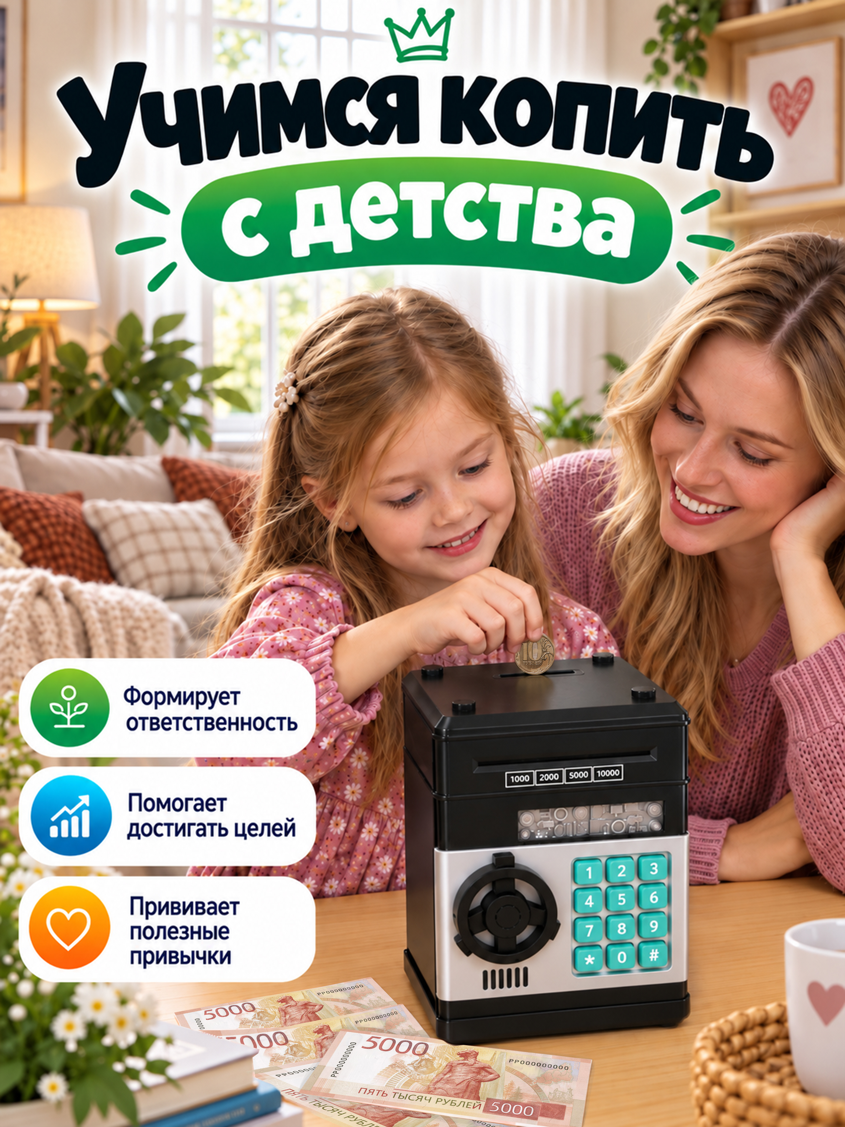 Игрушка Бестселлер c купюроприемником сейф - фото 7