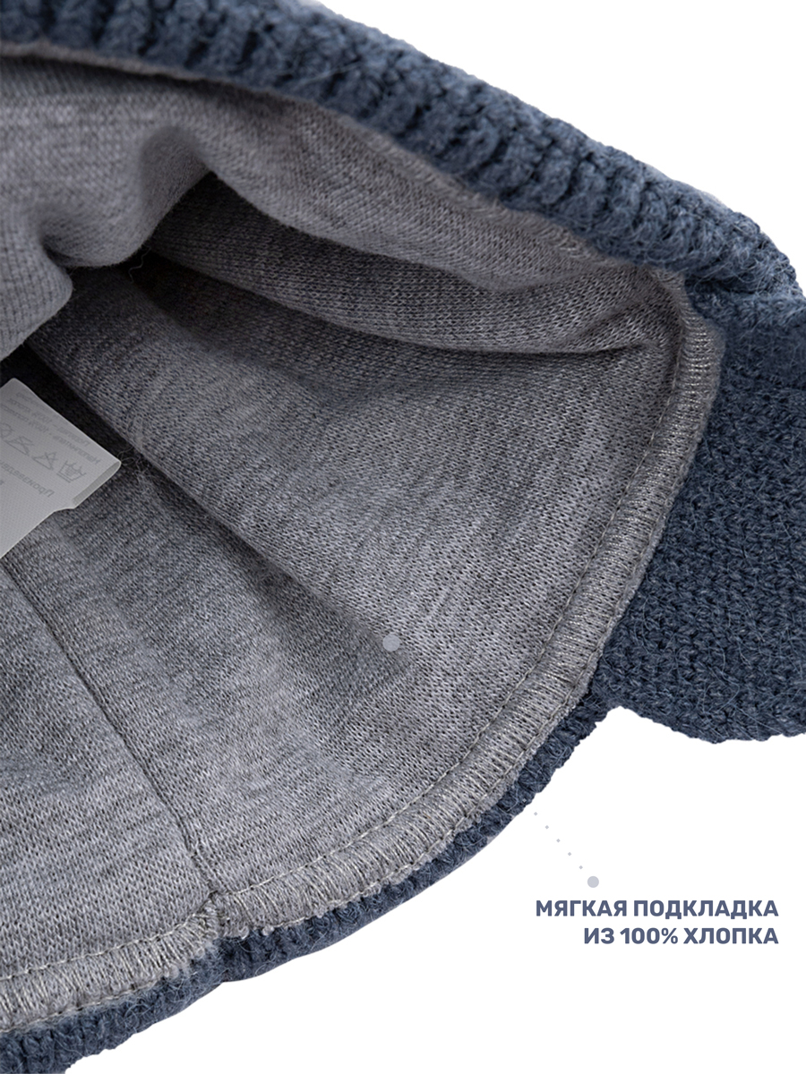 Комплект шапка и манишка NIKASTYLE 12з16024 джинс - фото 7
