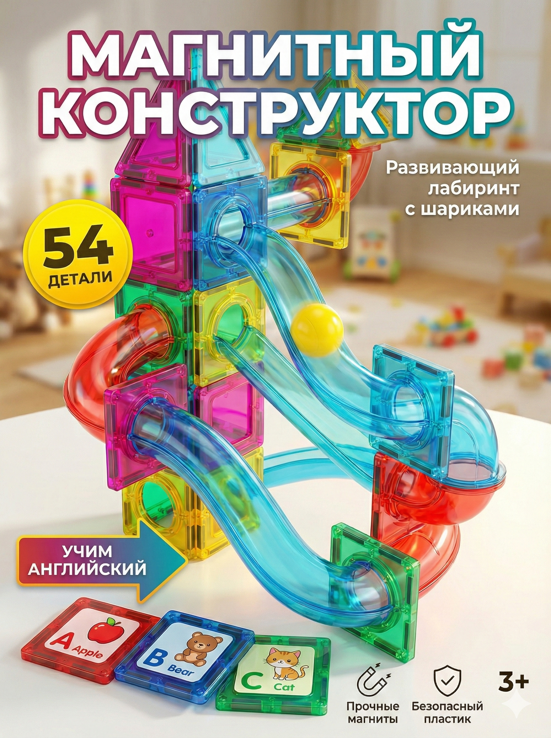 Конструктор SHARKTOYS Горки магнитный - фото 1