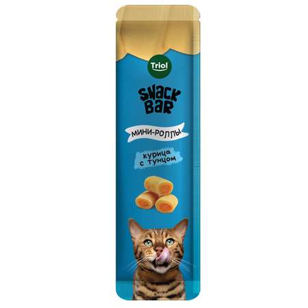 Лакомство для кошек Triol Snack Bar 40г мини-роллы с начинкой из курицы с тунцом