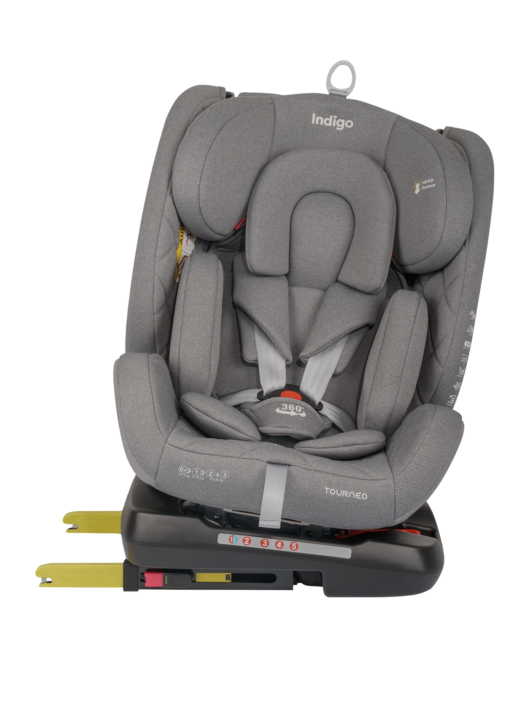 Автокресло Indigo Tourneo S Isofix 0+/1/2/3 (0-36 кг) серебряный - фото 18