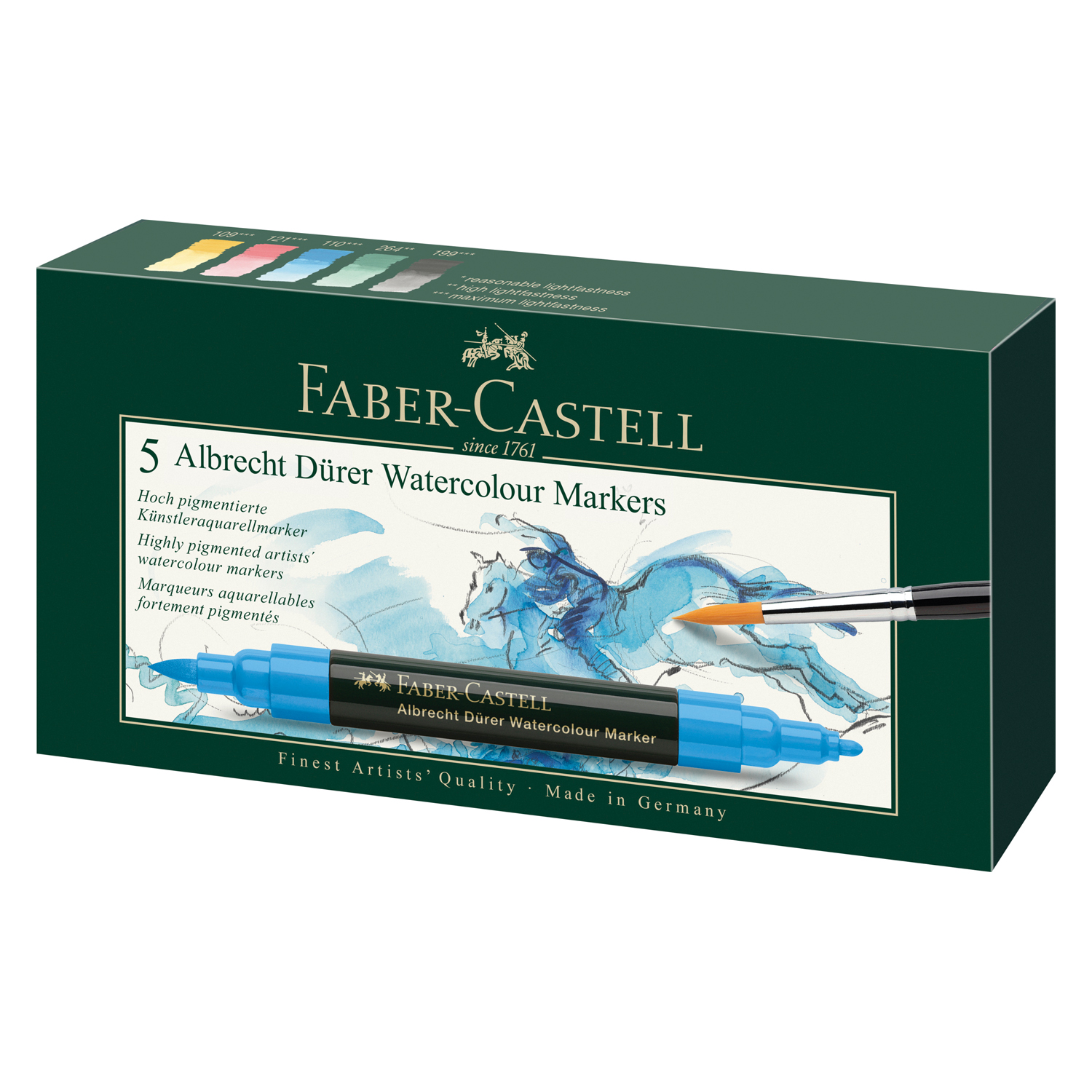 Скетчмаркер Faber Castell двусторонний 5 цв. - фото 1
