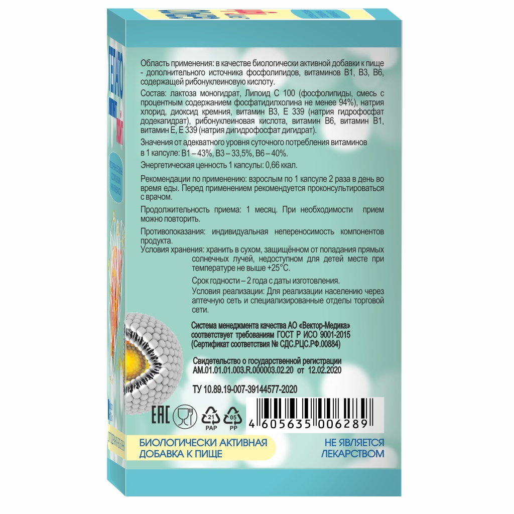 БАД VECTOR-MEDICA ГепатоЛИПИНТ ЛАЙТ для защиты печени, капсулы 202 мг №60 - фото 9