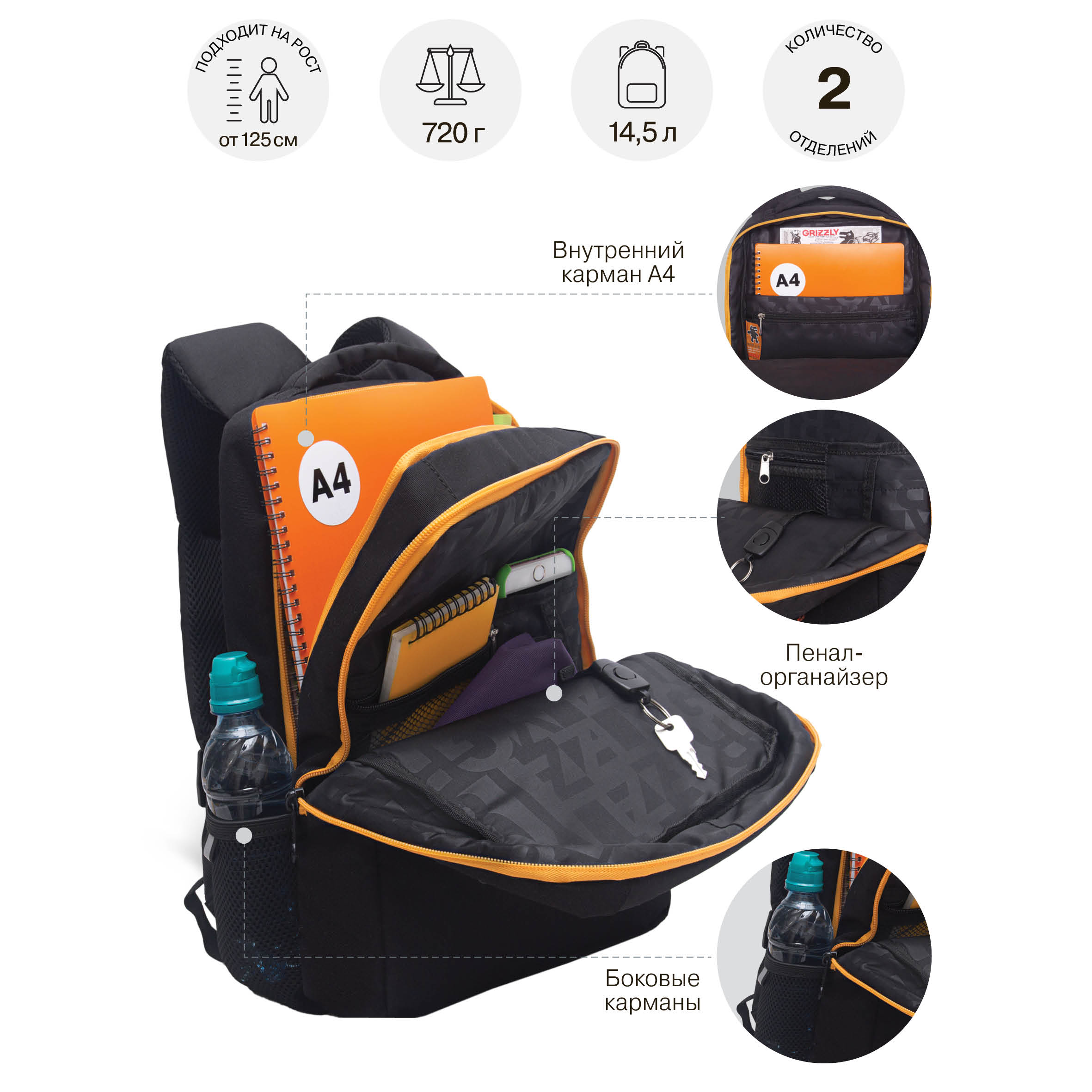 Рюкзак Grizzly для мальчика - фото 8