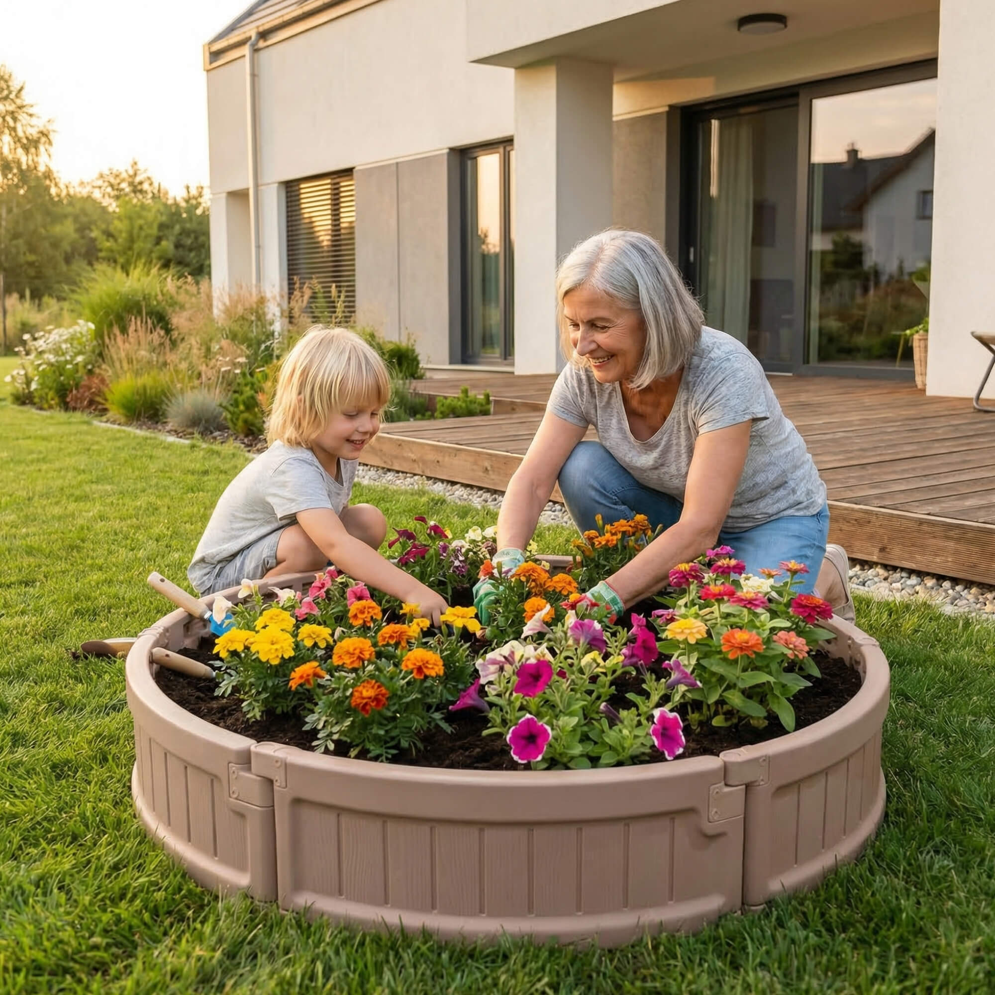 Песочница детская круглая UNIX Kids 120 см пластиковая - фото 11