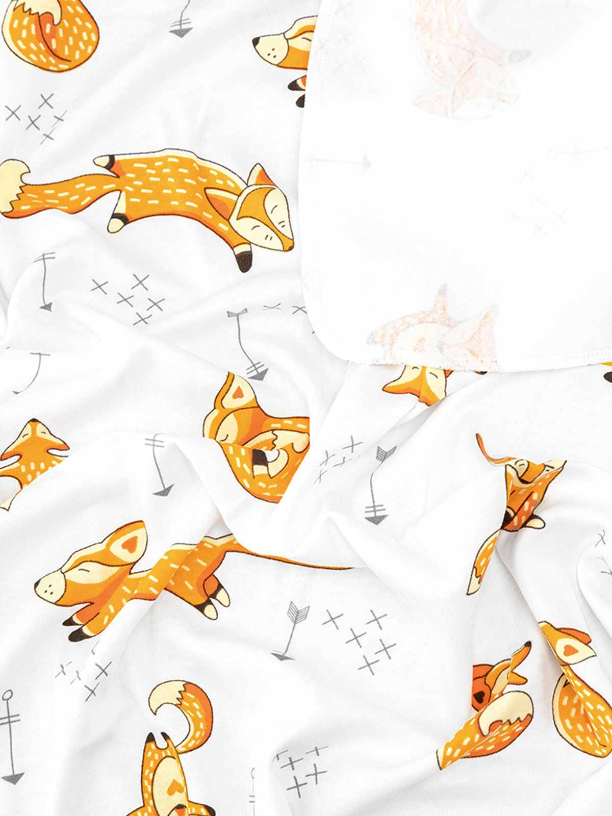 Пелёнка Mjolk Лисички Звёзды трикотаж 80х80 см 2 шт. - фото 3