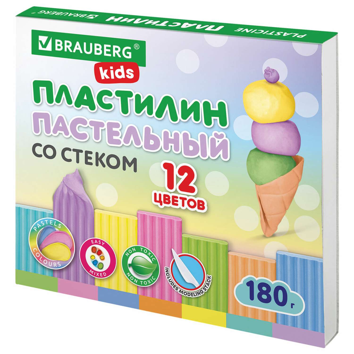 Пластилин Brauberg 12 цв. - фото 2