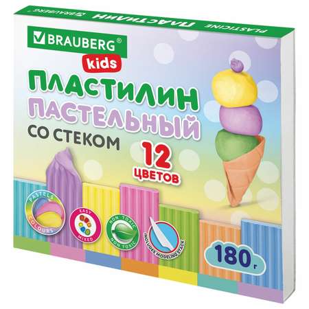 Пластилин Brauberg 12 цв.