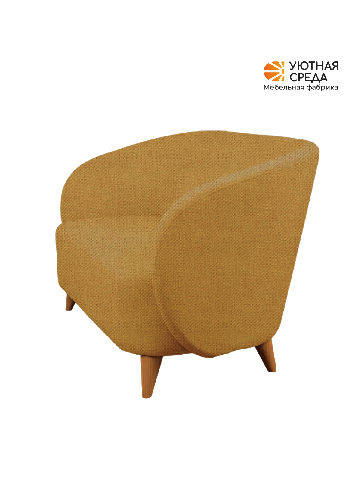 Диван Уютная среда желтая рогожка оранжевый - фото 17