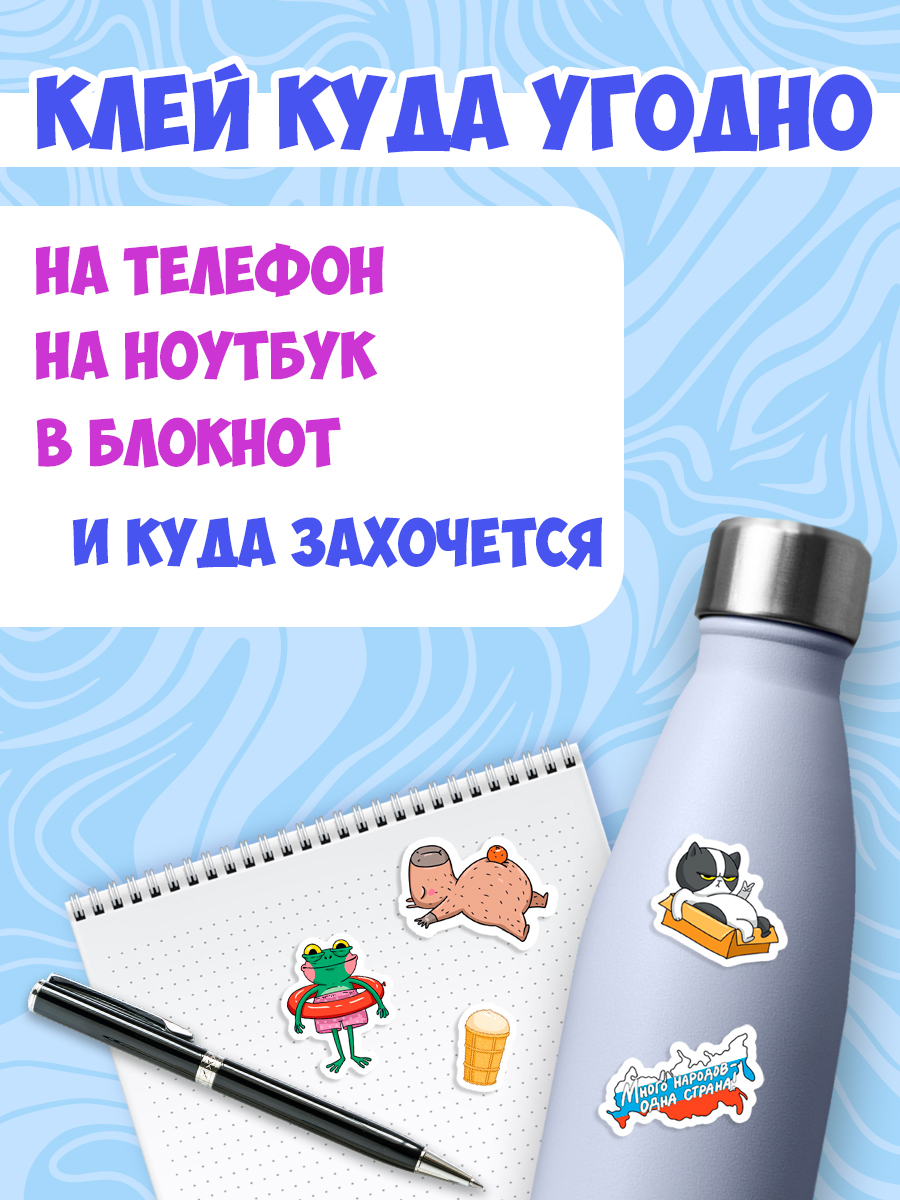 Наклейки Проф-Пресс стикербук 2 шт Капибара+Россия - фото 3