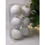 Набор елочных шаров 6шт 80мм Kaemingk ID56734_Молочный