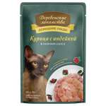 Корм для кошек Деревенские лакомства курица с индейкой в соусе пауч 85г