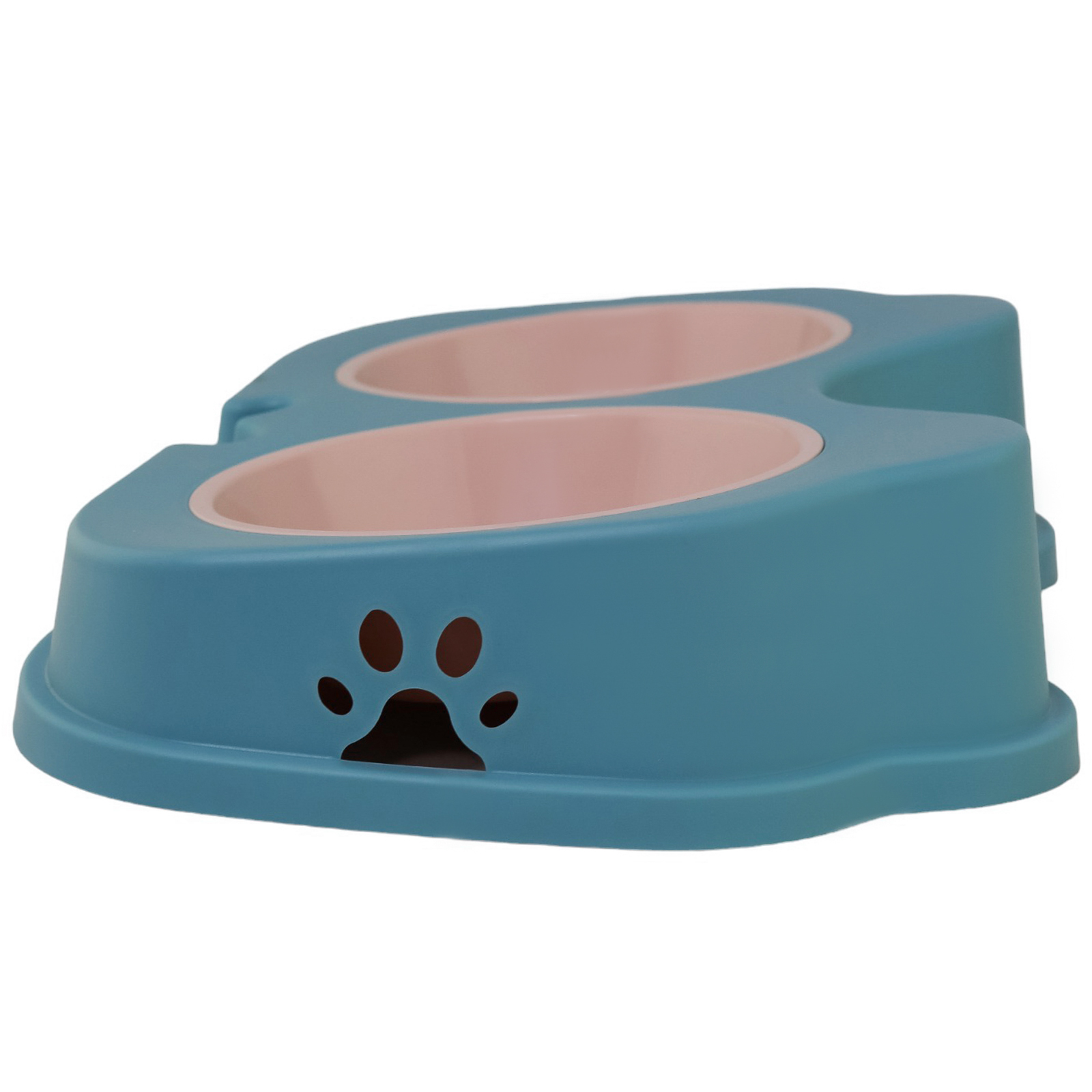 Миска для животных Не один дома Лемур двойная Синий 370мл*2шт - фото 3