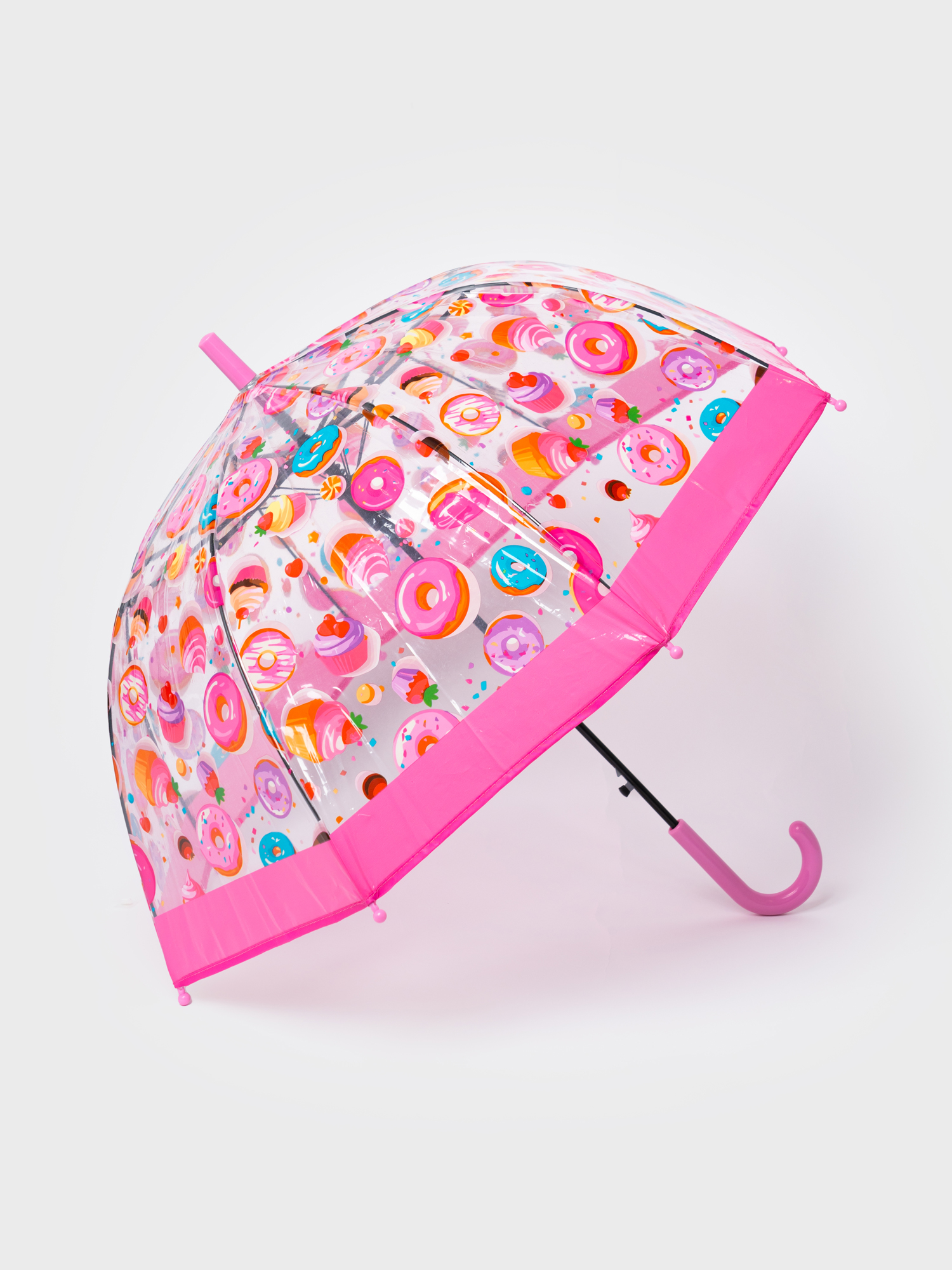 Изображение товара Стильный прозрачный зонт-трость PlayToday с ярким принтом