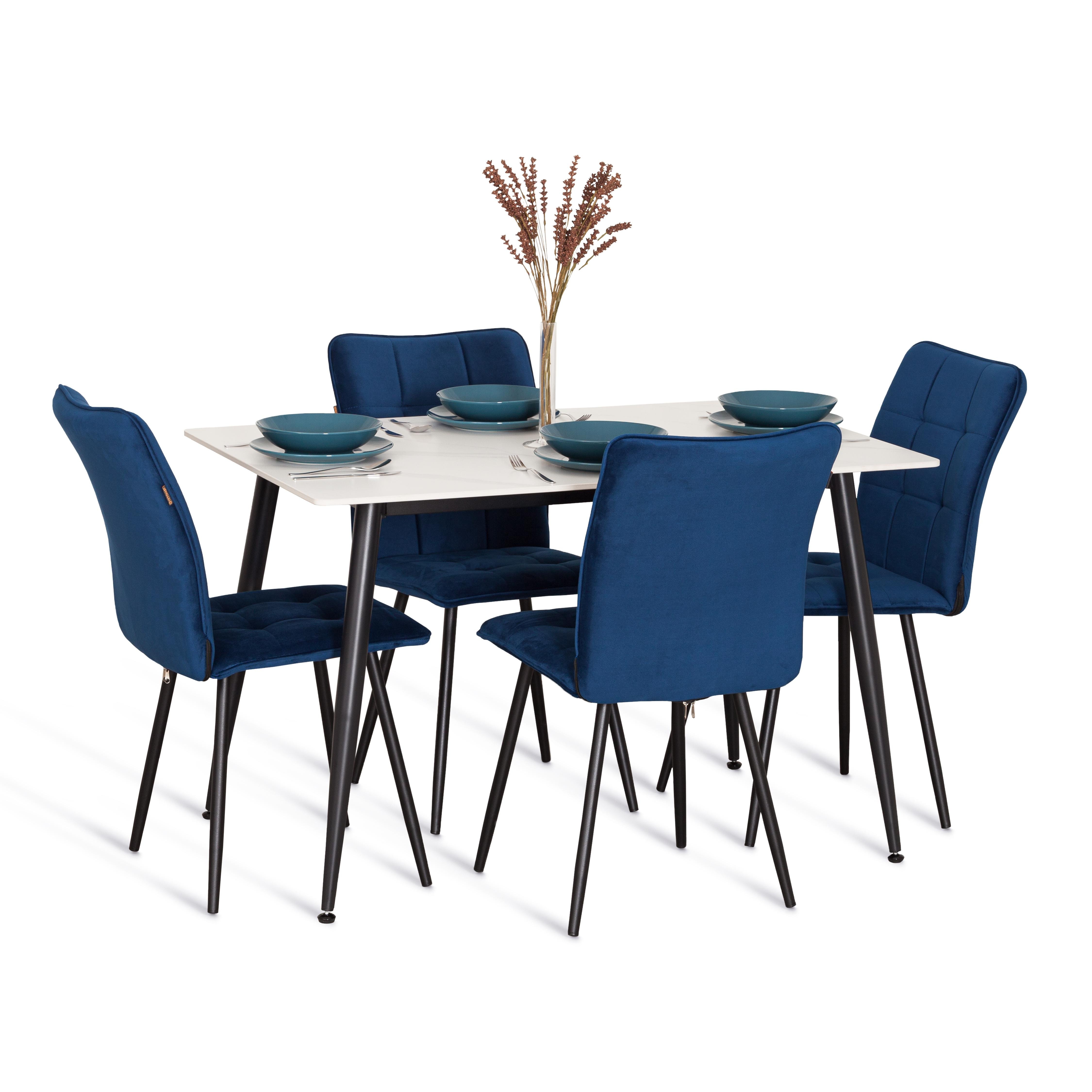 Стул TETCHAIR Bari LT велюр, синий 2 шт. - фото 3