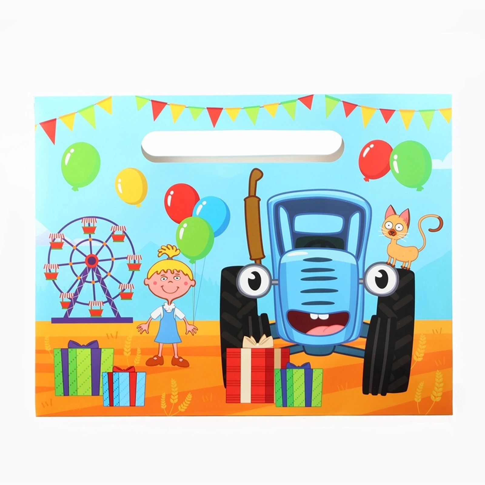 Пакет-коробка Синий трактор для подарка Синий трактор 40х30х12 см - фото 4