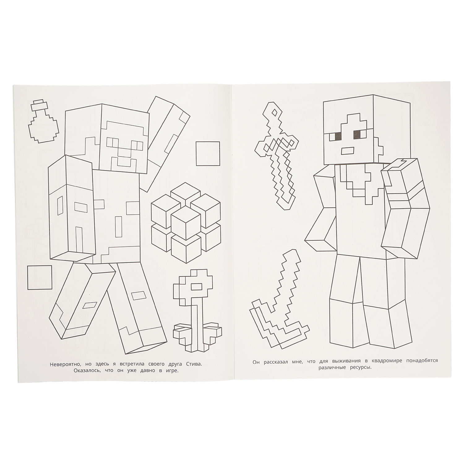 Раскраска УМка Квадратная история По мотивам Майнкрафт - фото 4
