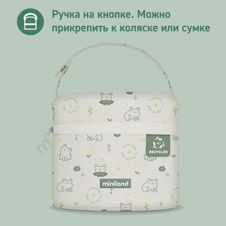 Термосумка с контейнерами Miniland Pack-2-Go Ecosquare лягушки