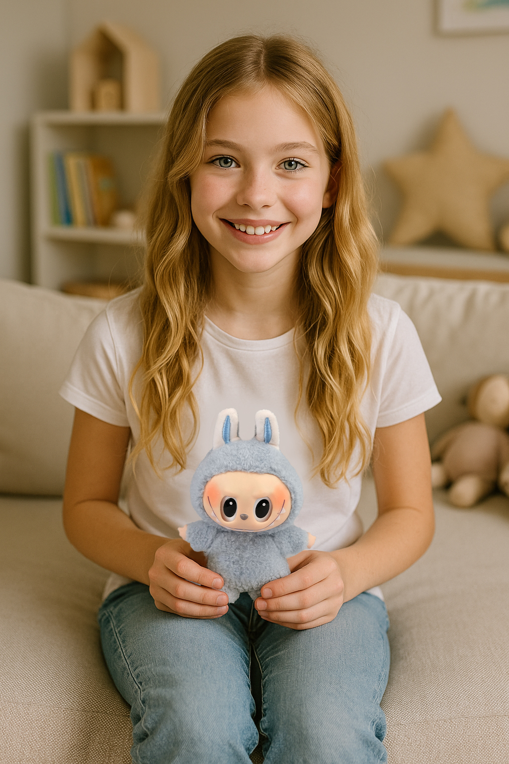 Брелок Labubu голубой - фото 9