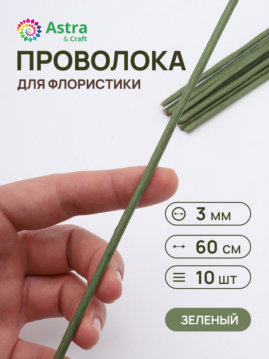 Набор для творчества Astra Craft плетение проволока 3 мм 60 см 10 шт - фото 1