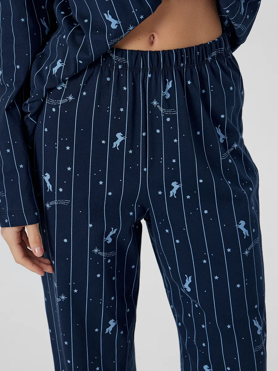 Пижама Mark Formelle (Марк Формэль) 592462/лошади на синей полоске - фото 9