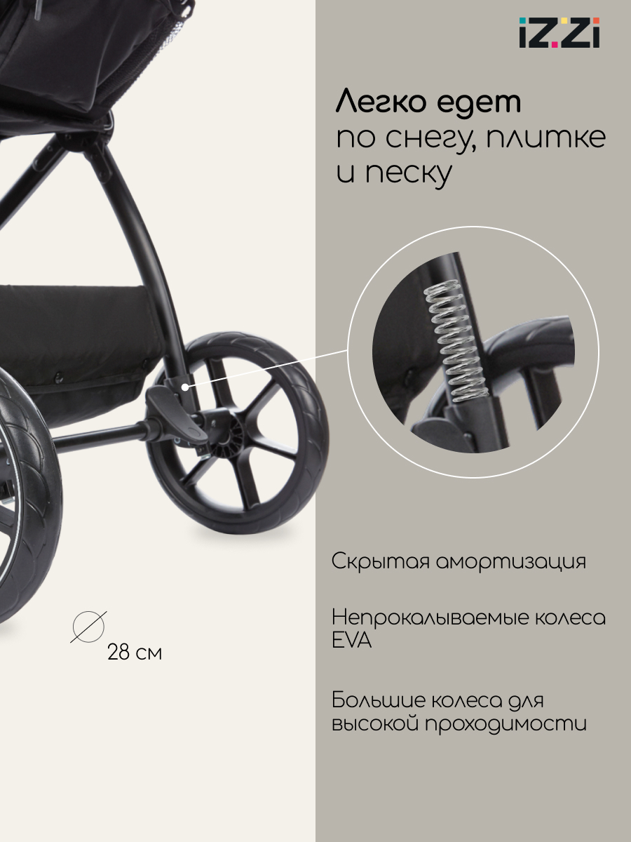 Коляска 3в1 iZZi Graphite серый - фото 7