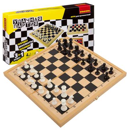 Настольная игра Bondibon 5+ Шахматы, шашки, нарды