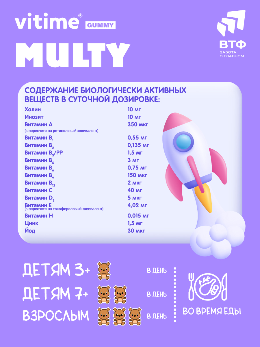 Мармеладные пастилки Multi Vitime Gummy VITime - фото 4