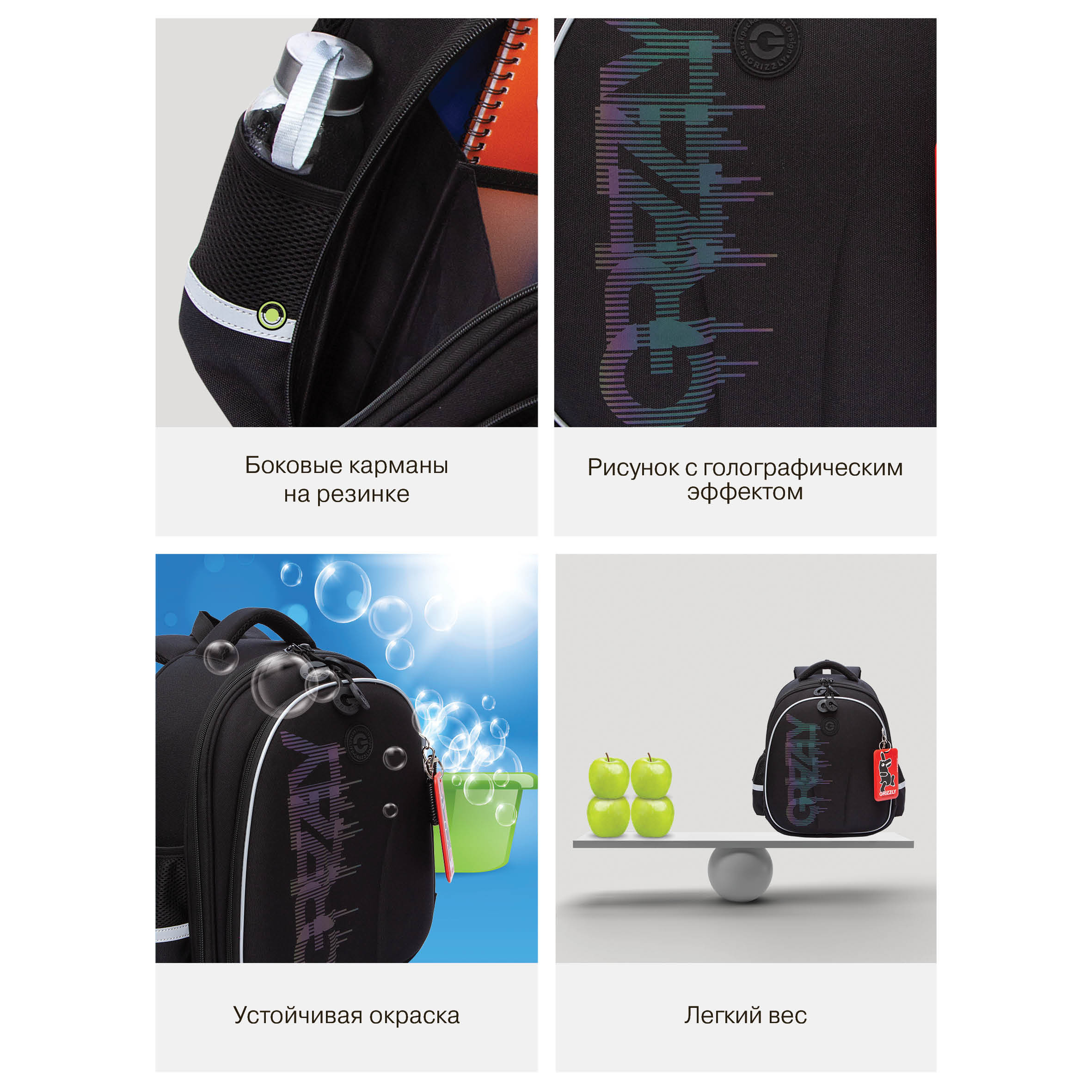 Ранец Grizzly Надпись - фото 13