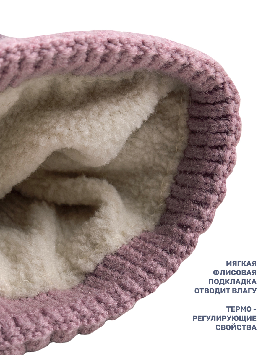 Комплект шапка и снуд NIKASTYLE 12з16524 пудра/молоко - фото 6