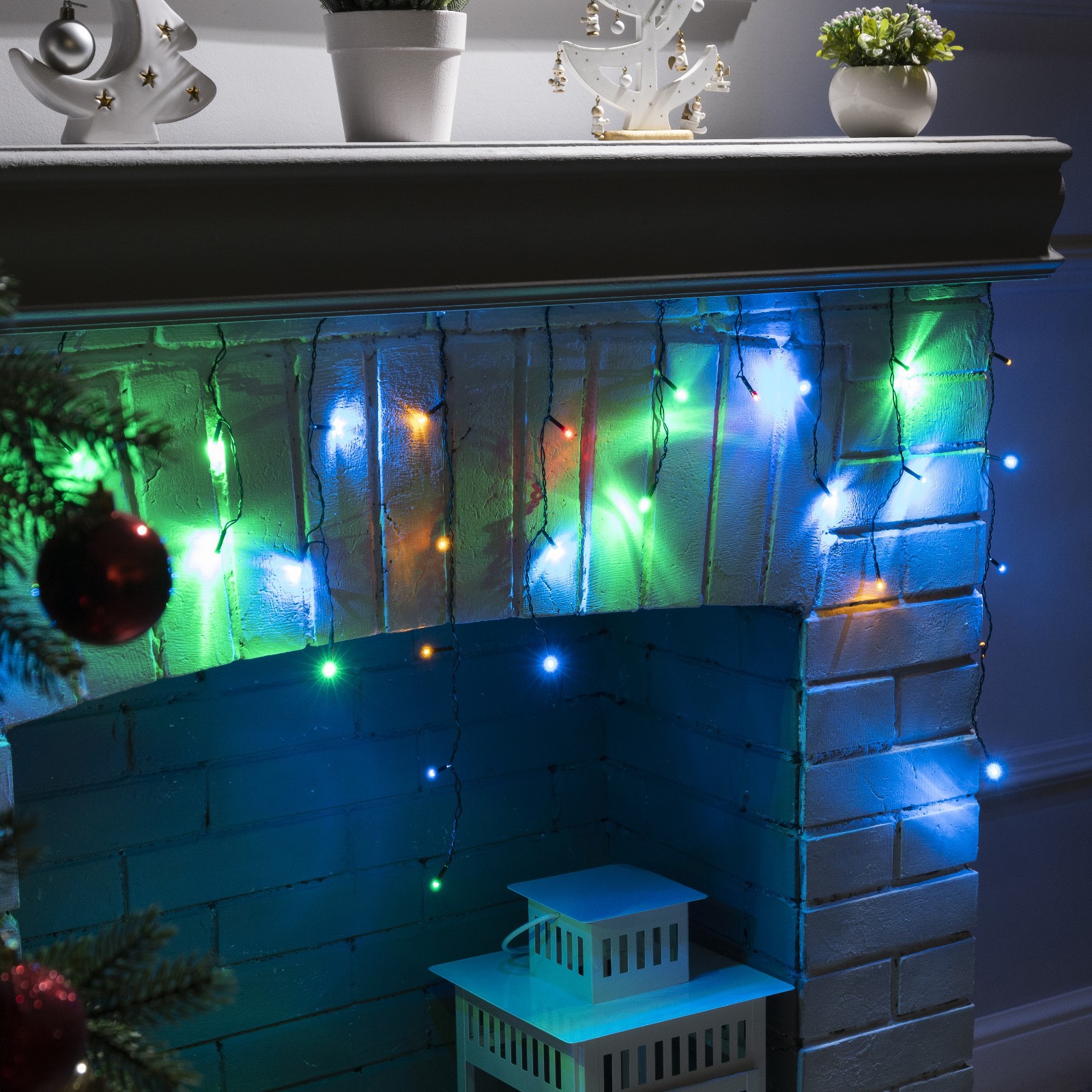 Гирлянда «Бахрома» Luazon 1.8 × 0.5 м IP20 тёмная нить 48 Led свечение мульти 8 режимов 220 В - фото 3