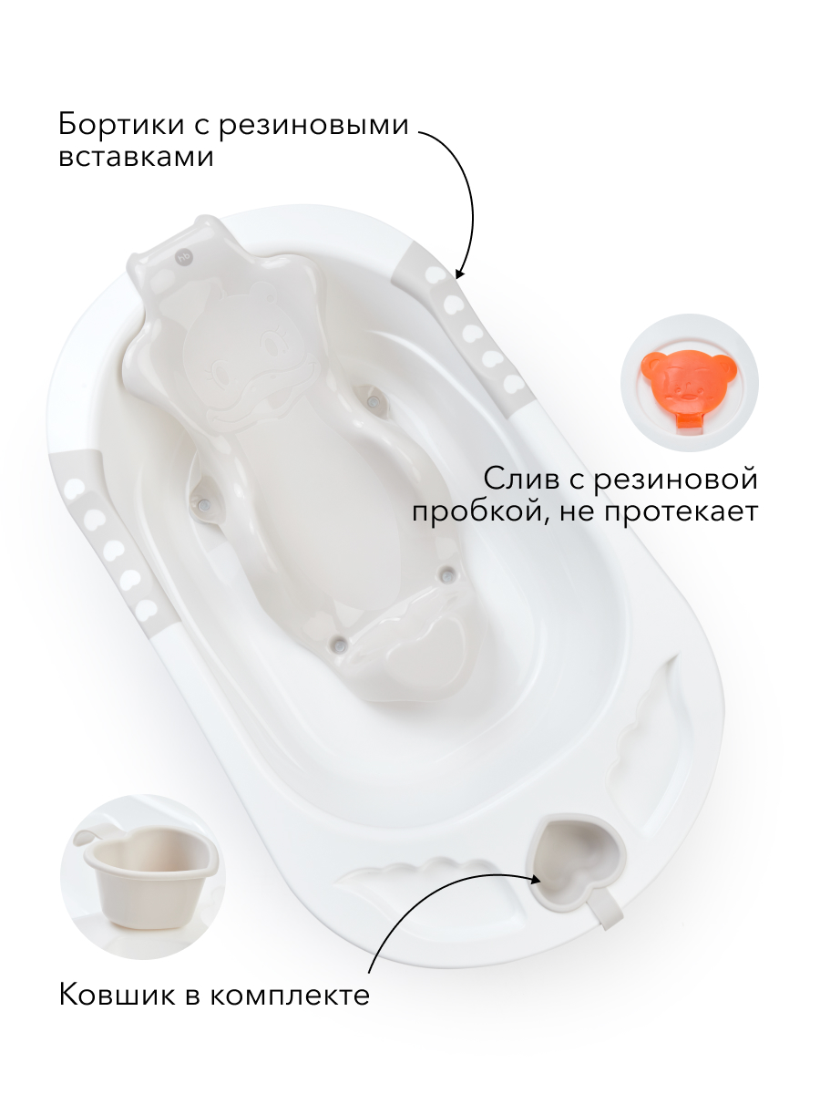 Ванночка Happy Baby Bath comfort белый - фото 3