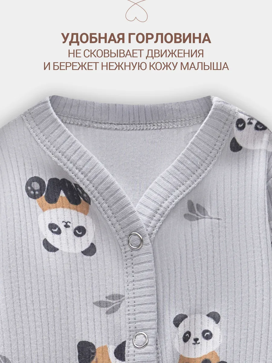 Комбинезон Mark Formelle (Марк Формэль) 14012/пандочки на сером - фото 3