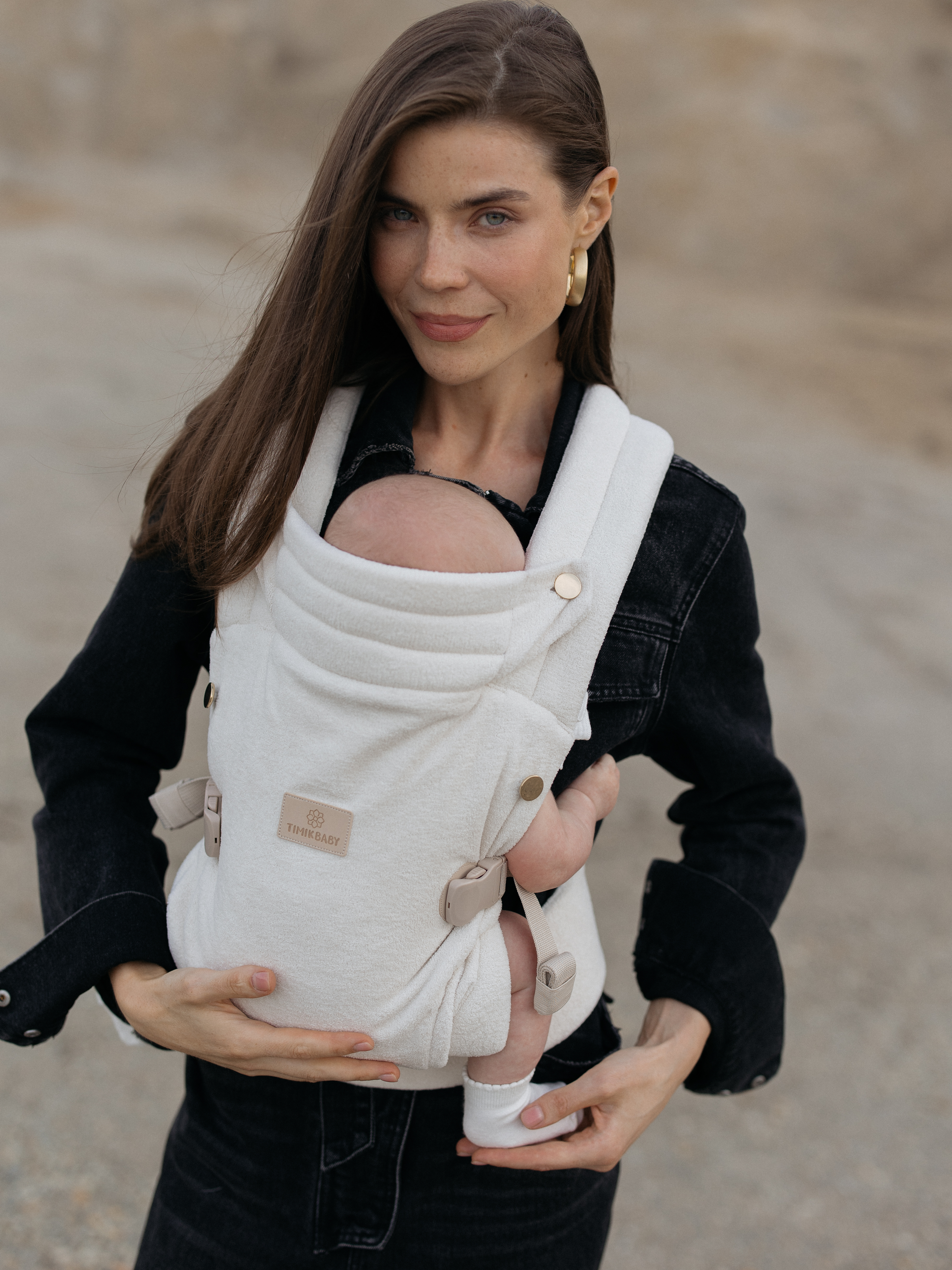 Переноска для новорожденных Timikbaby эргорюкзак белый плюш - фото 2