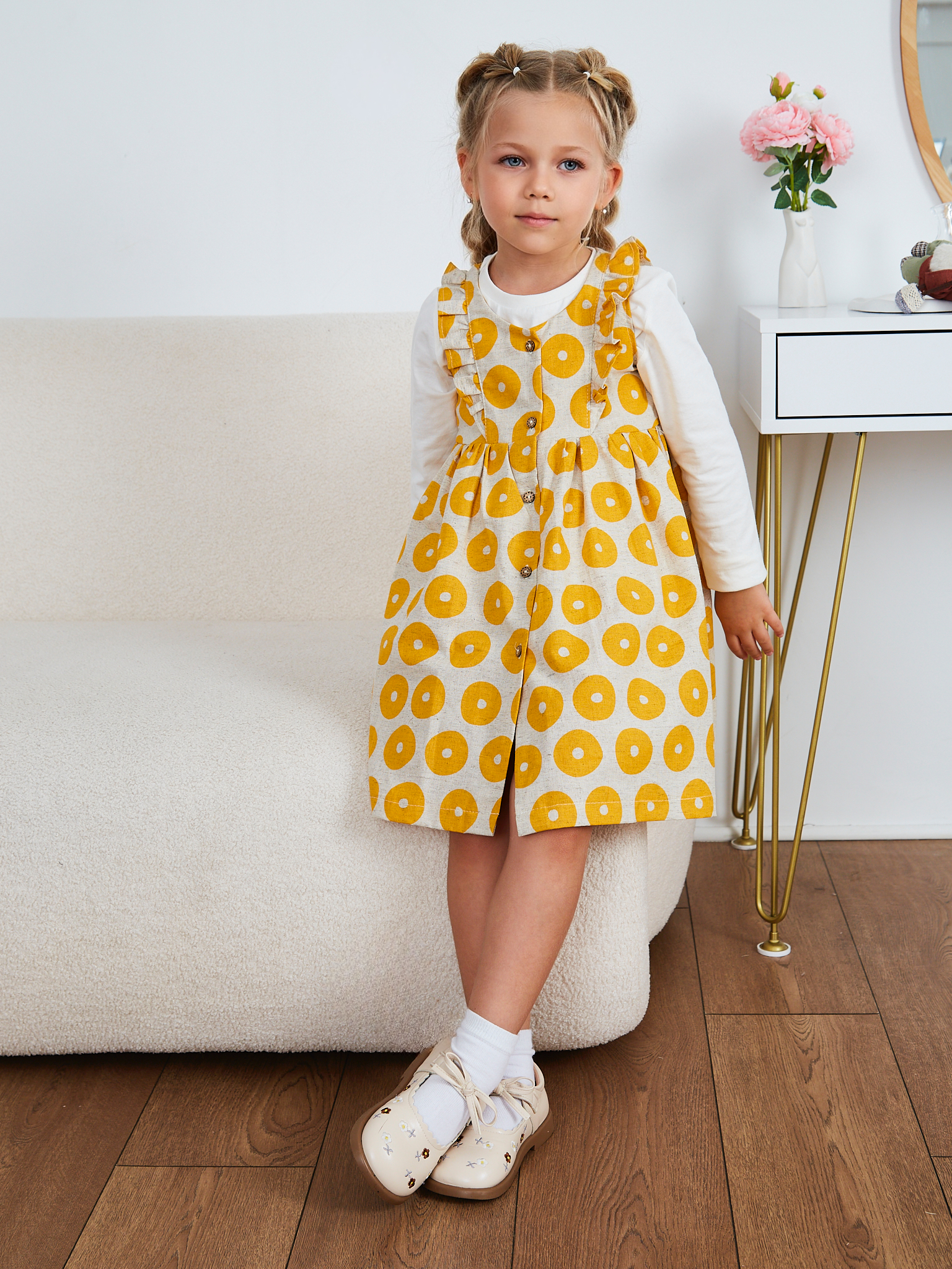 Сарафан MOUN сарафан_рюши_бублик/желт - фото 20