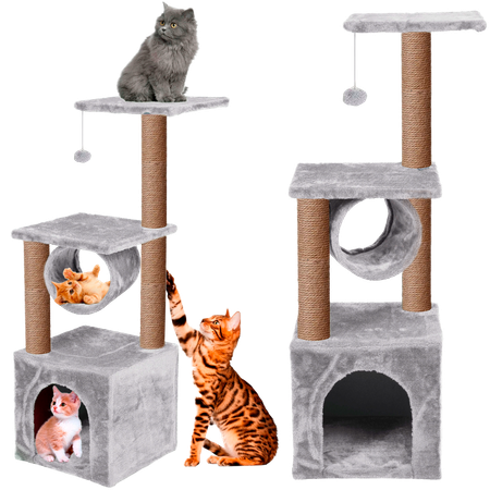 Домик для кошки с когтеточкой Pet БМФ Серый