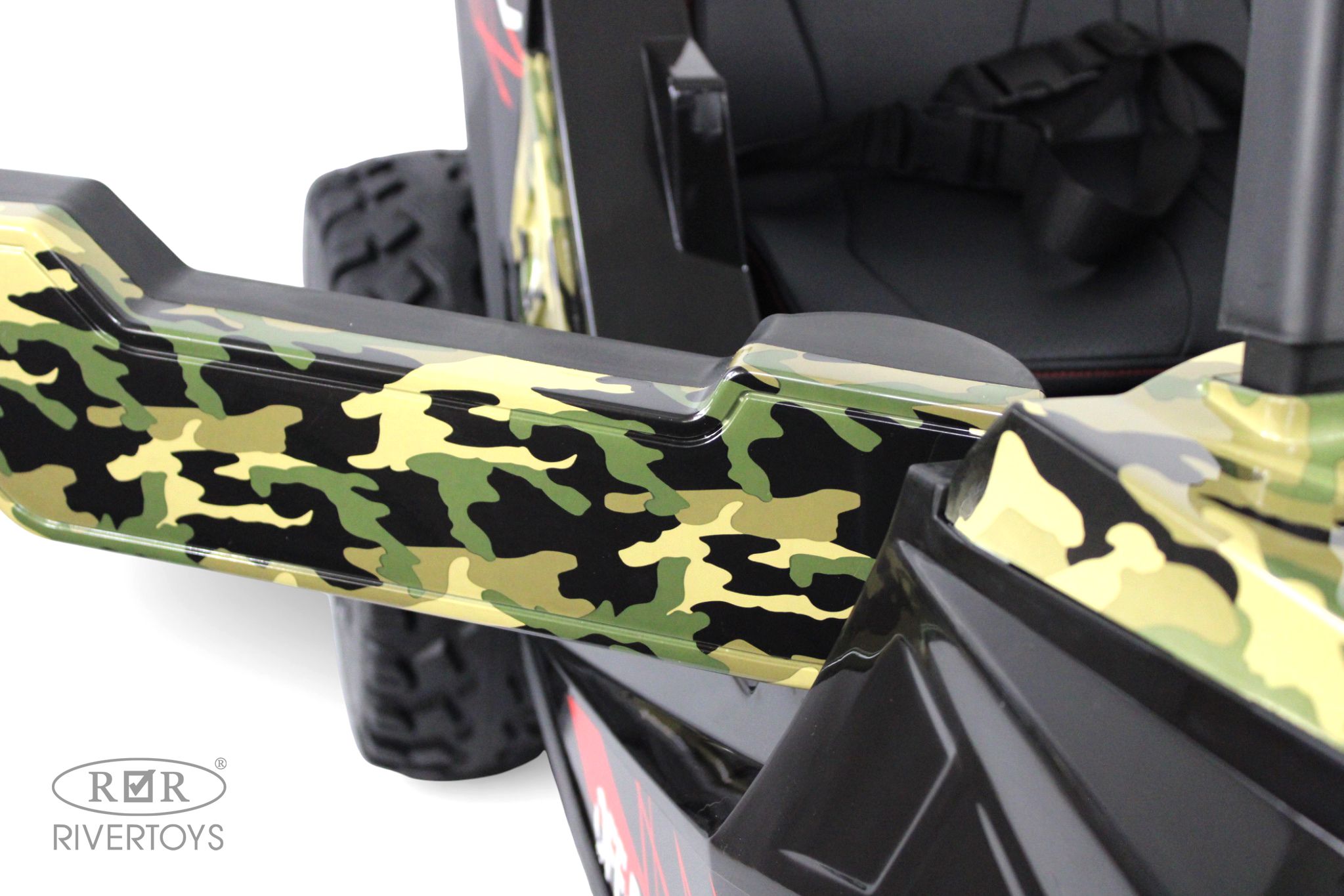 Электромобиль RIVERTOYS A707AA-LUX-NEW-GREEN-CAMOUF С пультом ДУ - фото 8