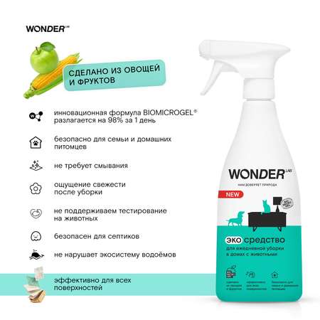 Средство для уборки WONDER Lab в домах с животными 550мл