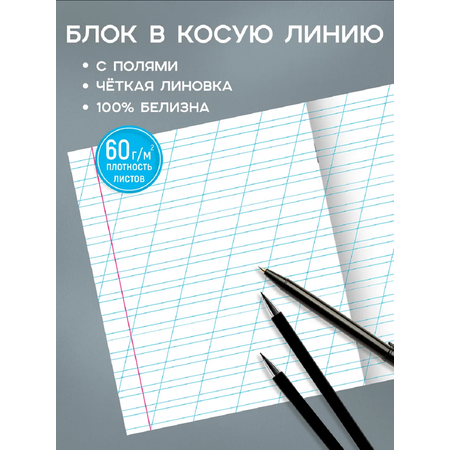 Тетрадь Prof-Press косая линейка 12 лист. 10 шт.