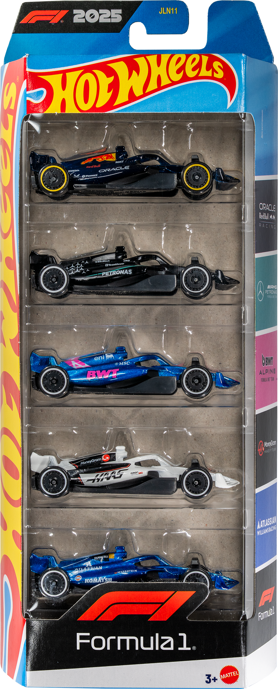 Болид Hot Wheels Formula 1 5шт. 1:64 JLN11 - фото 1